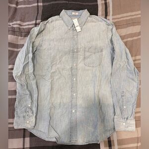 J. Crew Long Sleeve Button Down Slim Fit Oxford Shirt - Denim *NWT*